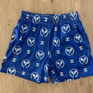 Bravest Studios x Chanel Tennis Logo Shorts in Royal